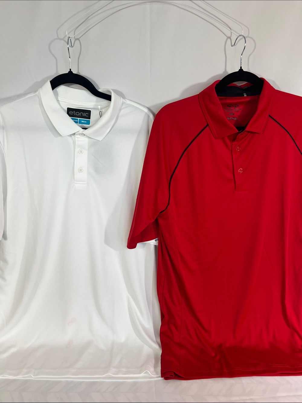 NWT White & Red Golf Shirt Duo